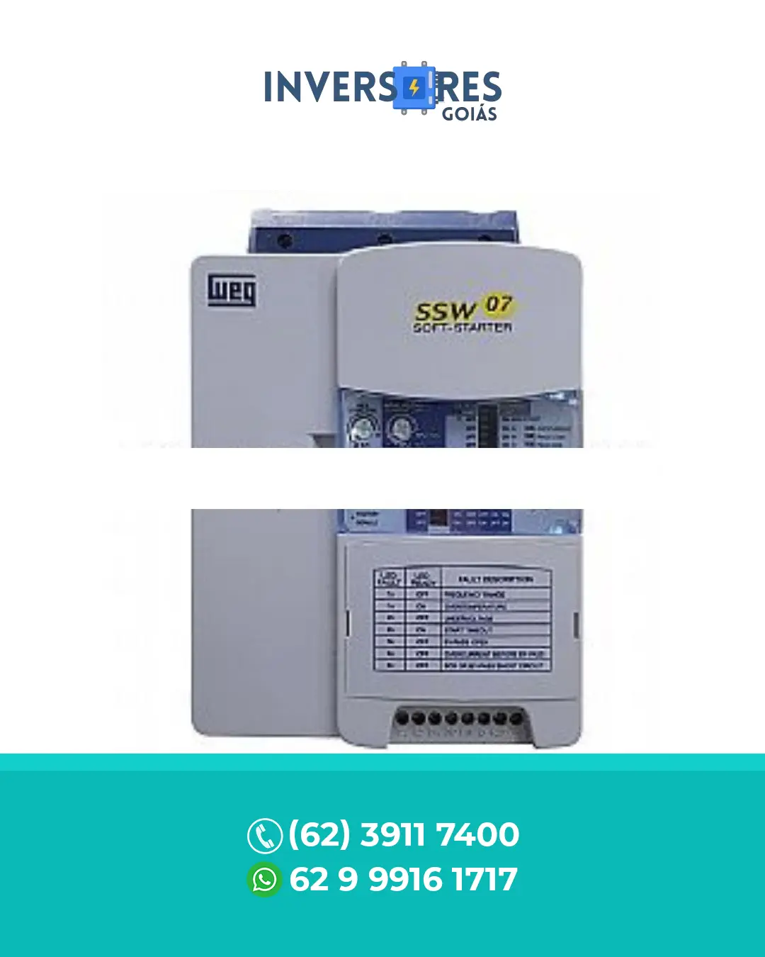 SUPORTE TÉCNICO SOFT STARTER WEG SSW07 ESPIRITO SANTO